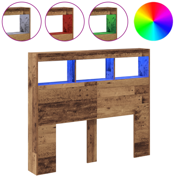 Cabezal Madera Vieja Madera Sólida Recuperada 120 x 17 x 102 cm M 4