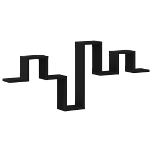 Estante de pared Negro Roble 104.5x10x43 cm Madera elaborada H