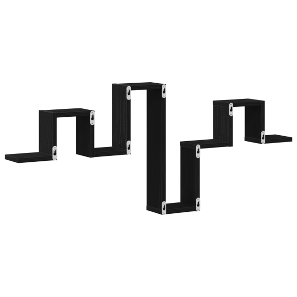 Prateleira de Parede Carvão Preto 104.5x10x43 cm Madeira Compensada M 5