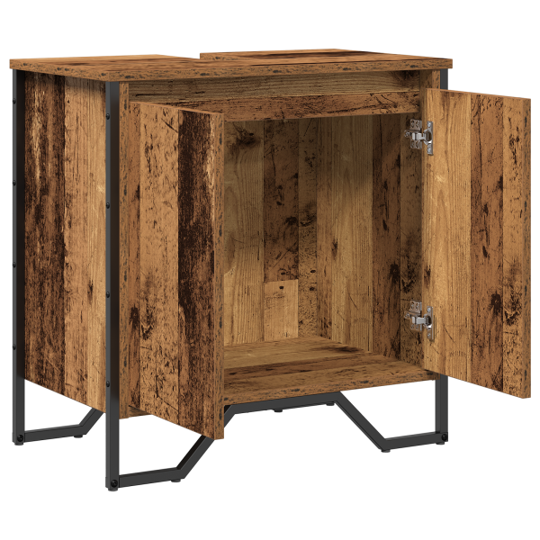 Gabinete de Lavabo Madera Vieja 60x35x60 cm Madera Tratada M 5