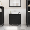 Mueble para Lavabo de Baño Roble Negro 60x35x50 cm Madera Ingenierizada 1