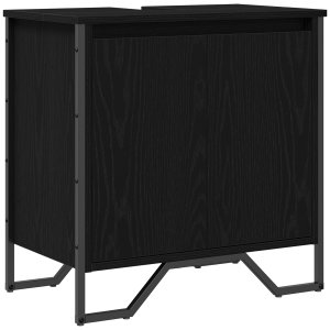 Mueble para Lavabo de Baño Roble Negro 60x35x50 cm Madera Ingenierizada H