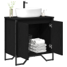 Mueble para Lavabo de Baño Roble Negro 60x35x50 cm Madera Ingenierizada 3