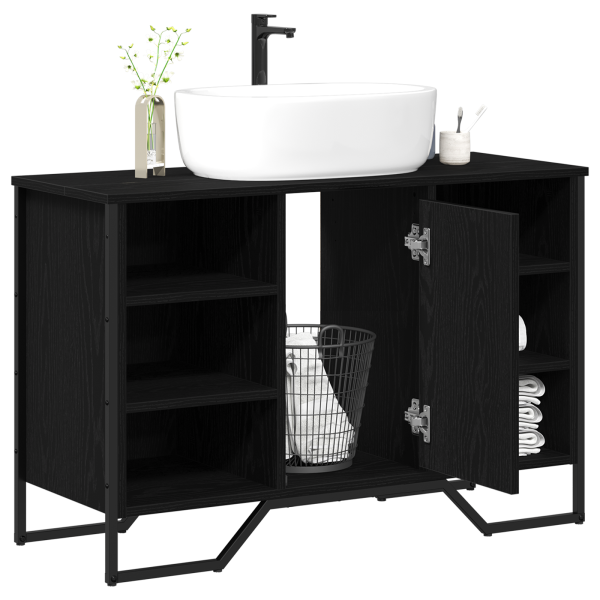 Armario para lavabo Roble negro 91x35x60 cm Madera de calidad M 3