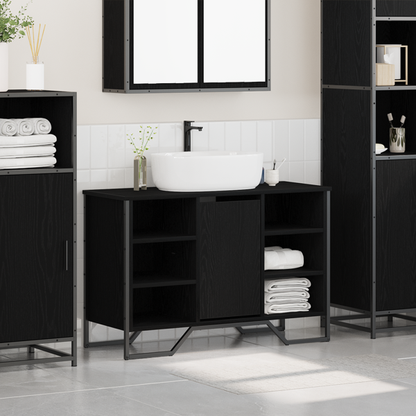 Armario para lavabo Roble negro 91x35x60 cm Madera de calidad M 4