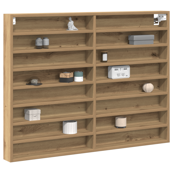Mueble vitrina madera de ingeniería roble artisan 100x8.5x75 cm M 3