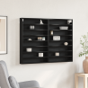 Mueble vitrina madera de ingeniería roble negro 100x8.5x75 cm 1