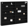 Mueble vitrina madera de ingeniería roble negro 100x8.5x75 cm 3