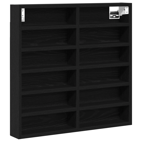 Mueble vitrina madera de ingeniería roble negro 60x8.5x58 cm M 2