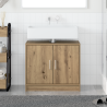 Mueble de lavabo Roble artesanal 63x29x55 cm Madera 1