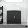 Mueble de lavabo Roble negro 63x29x55 cm Madera elaborada 1