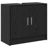 Mueble de lavabo Roble negro 63x29x55 cm Madera elaborada 2