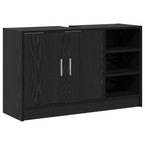 Gabinete de lavabo Negro roble 90x29x55 cm Madera H