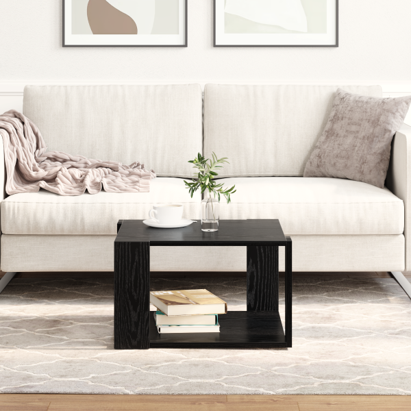 mesa de café Roble Negro 51.5x51.5x30 cm Madera Ingenierizada D