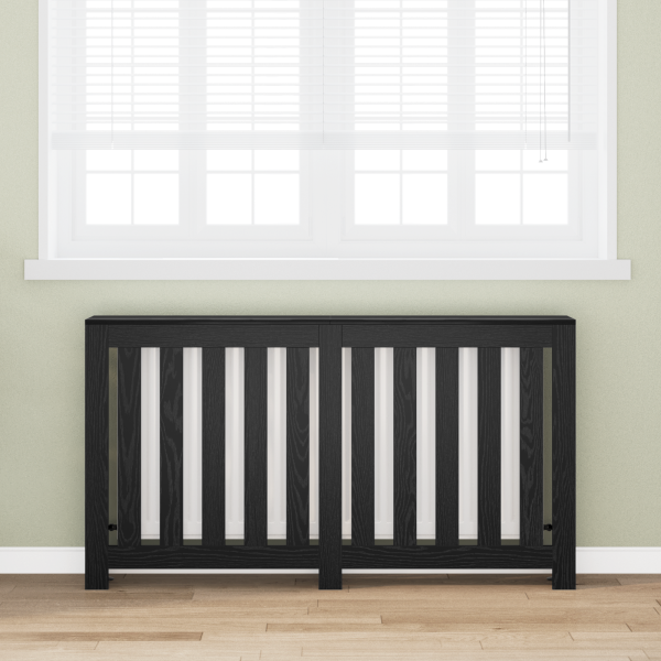 Cubierta de Radiador Roble Negro 149x20x82 cm Madera de Ingeniería D