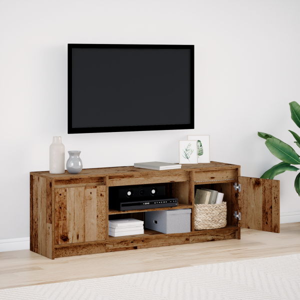 Mueble para TV con LED - Madera Vieja. 139.5x34x50 cm. hecho de madera tratada D