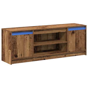 Mueble para TV con LED - Madera Vieja. 139.5x34x50 cm. hecho de madera tratada H