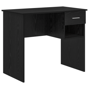 Escritorio con Almacenamiento de Roble Negro 90x49.5x75 cm Madera compuesta H