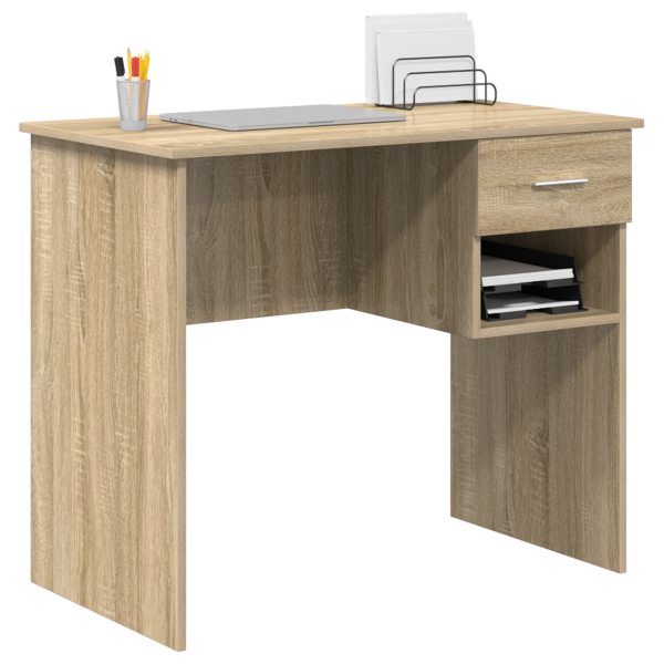 Escritorio con Almacenamiento Roble Sonoma 90x49.5x75 cm Madera Ingenierizada M 3