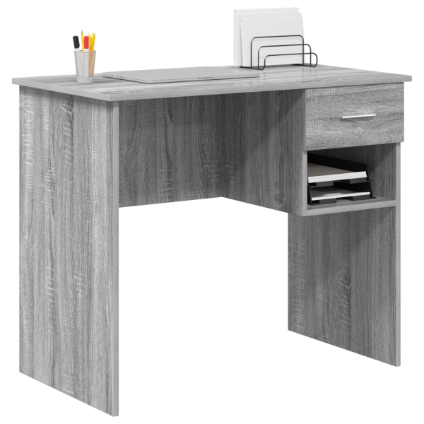 mesa com Armazenamento Cinzento Sonoma 90x49.5x75 cm Madeira engenheirada M 3