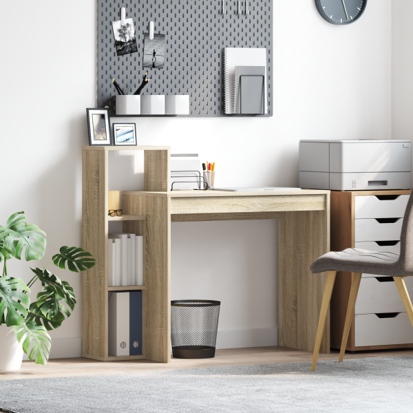 Escritorio Compacto Roble de Sonoma Tablero de partículas Mediano D