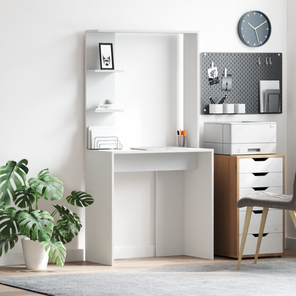 Escritorio Blanco de Blanco Madera de ingeniería Mediano D