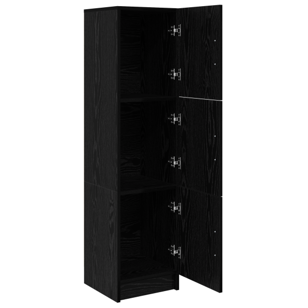 Aparador de Carvalho Preto Carvalho Preto MDF e Folheado de Madeira M 4