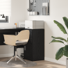Armario de Almacenamiento de Roble Negro MDF con Chapa de Roble Negro 1