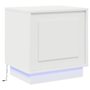 Mesa de cabeceira com luzes LED Branca 44x34.5x45 cm H