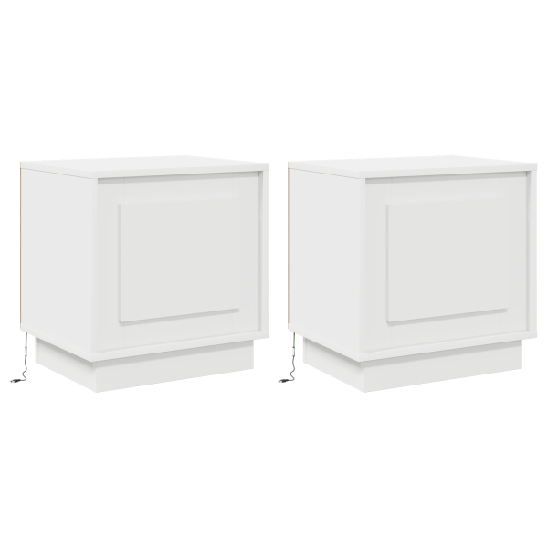 Cômodas de Canto com Luzes LED 2 pcs Brancas 44x34.5x45 cm M 2