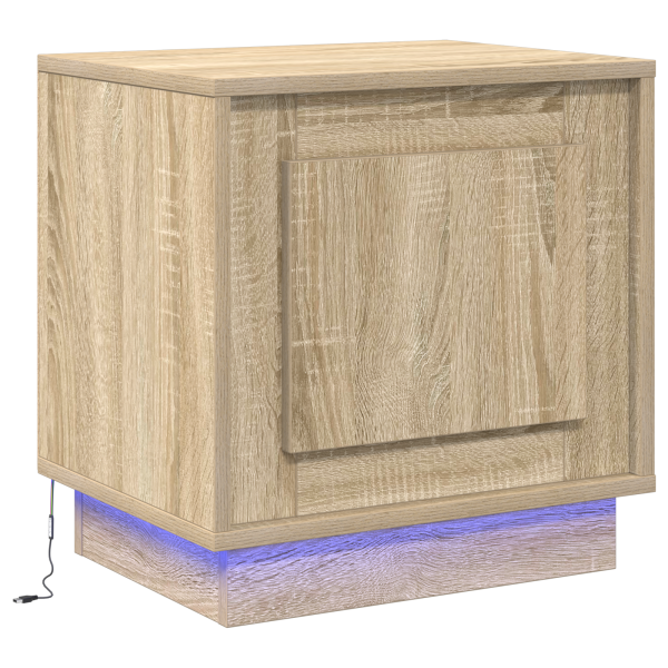 Mesa de cabeceira com luzes LED Carvalho Sonoma 44x34.5x45 cm M 2