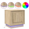 Cabinet de Noche con Luces LED Roble Sonoma 44x34.5x45 cm 4