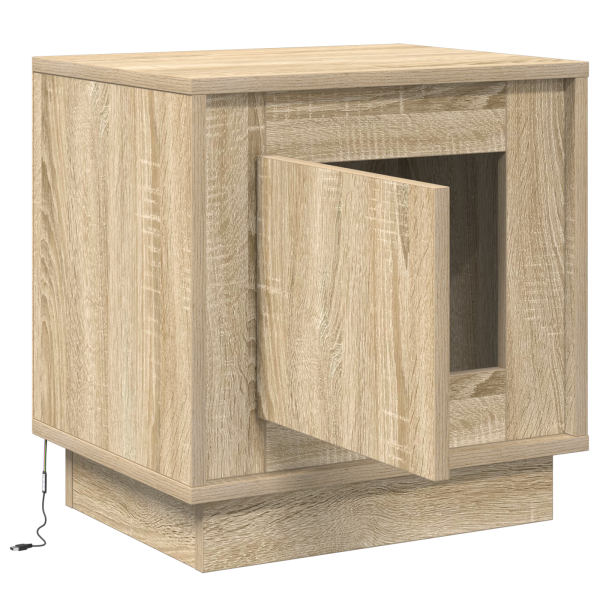 Cabinet de Noche con Luces LED Roble Sonoma 44x34.5x45 cm M 5