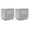 Mesitas de Noche con Luces LED 2 pcs Gris Concreto 44x34.5x45 cm 2