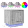 Mesa de cabeceira com luzes LED Cinza Sonoma 44x34.5x45 cm 4