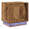 Mesita de Noche con Luces LED Madera Vieja 44x34.5x45 cm 2