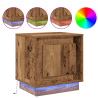 Mesitas de Noche con Luces LED 2 pcs Madera Vieja 44x34.5x45 cm 4