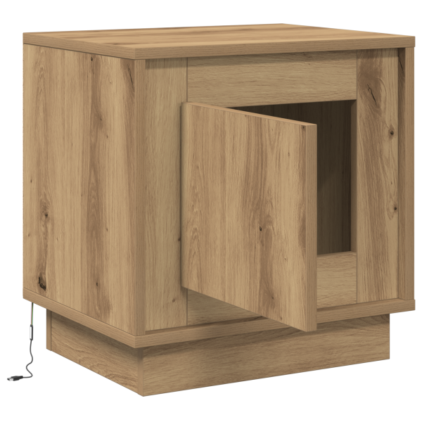 Cabinete de Noche con Luces LED Roble Artesano 44x34.5x45 cm M 5