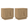 Cabinets de Noche con Luces LED 2 pcs Roble Artesanal 44x34.5x45 cm 2