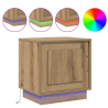 Cabinets de Noche con Luces LED 2 pcs Roble Artesanal 44x34.5x45 cm 4