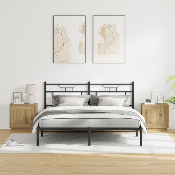 Cabinets de Noche con Luces LED 2 pcs Roble Artesanal 44x34.5x45 cm M 5