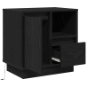 Mesita de noche con LED Negro Roble 50x34.5x50 cm 5