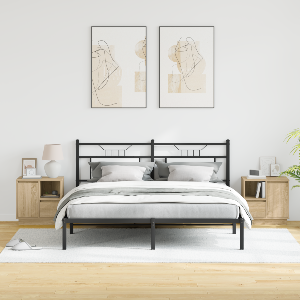 Armários de Cabeceira com LED 2 pcs Carvalho Sonoma 50x34.5x50 cm M 3