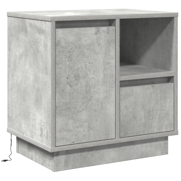 Cabinet de Noche con LED Gris Concreto 50x34.5x50 cm M 2