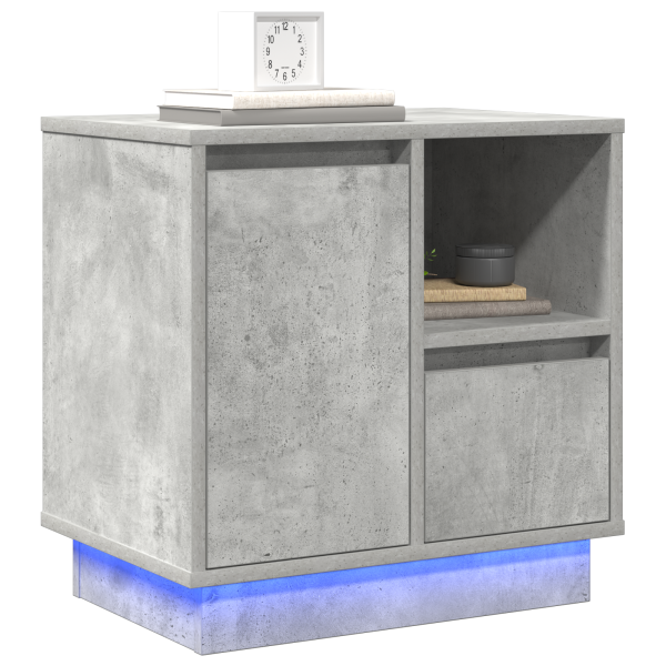 Cabinet de Noche con LED Gris Concreto 50x34.5x50 cm M 3