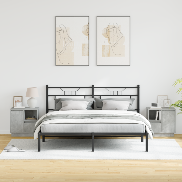 Mesas de cabeceira com LED 2 pcs betão cinza 50x34.5x50 cm M 5