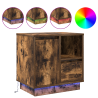 Cabinete de Noche con Luces LED Roble Ahumado 50x34.5x50 cm 4