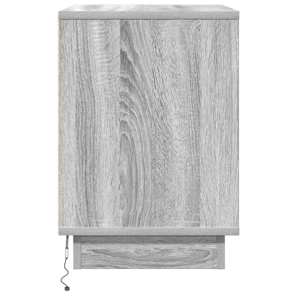 Cabinet de Noche con LED Gris Sonoma 50x34.5x50 cm M 4
