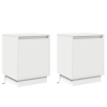 Criados-mudos com Luzes LED 2 pcs Branco 39x34.5x50 cm 2