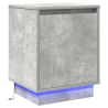 Mesa de Cabeceira com Luzes LED Cinza Concreto 39x34.5x50 cm 2